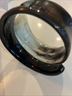 Black and tan horn Cuff Bracelet with